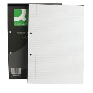 A4 Refill Pad - Feint Ruled Margin Head Bound - 160 Pages - Pack of 10