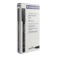 Staedtler Lumocolour Pen Permanent - Medium - Black - Pack of 10