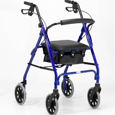 Lightweight Four-Wheel Rollator - Blue