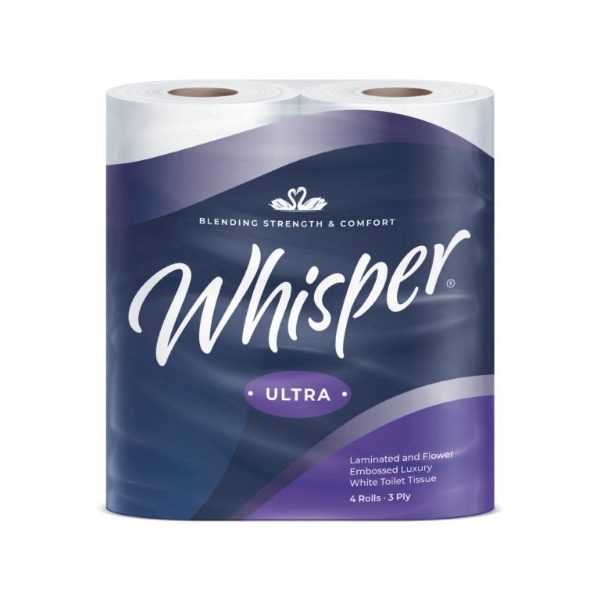 Whisper Toilet Rolls - 3 Ply - Case of 40