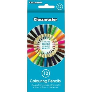 Classmaster Colouring Pencils - Assorted Colours - Pack of 12