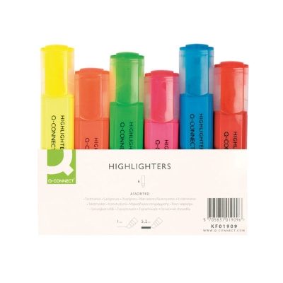 Highlighters - Assorted Colours - Pack of 6