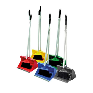 Long Handled Dustpan & Brush Set - Various Colours