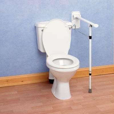 Devon Elite Folding Toilet Rail With Support Leg