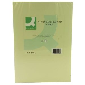 Q-Connect Yellow A4 Copier Paper - 80gsm - Pack of 500