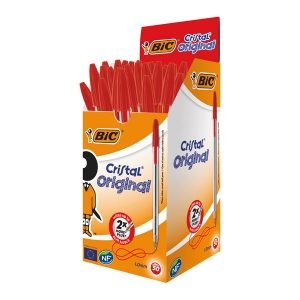 Bic Cristal Ballpoint Pen - Medium - Red - Pack of 50