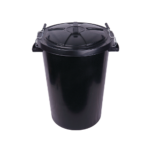 Plastic Dustbin - 90L - Black