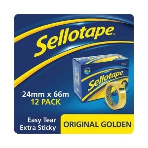 Sellotape Original Golden Tape - 24mmx66m - Pack of 12