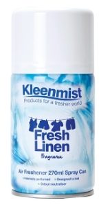 Kleenmist Aerosol Air Freshener - Fresh Linen - 12 x 270ml