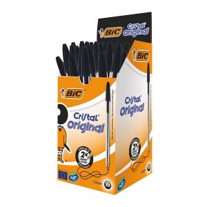 Bic Cristal Ballpoint Pen - Medium - Black - Pack of 50