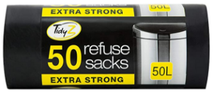 Extra Strong Refuse Sacks - 50L - Roll of 50