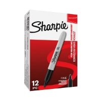 Sharpie Permanent Marker - Fine Black - Pack of 12