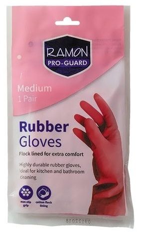 Household Latex Gloves - Pink - One Pair