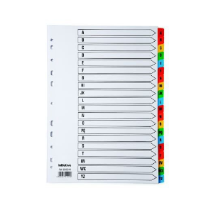 A-Z Dividers - A4 - White with Multicoloured Tabs