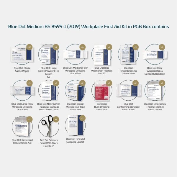 Blue Dot BSI First Aid Kit - Workplace - Medium - 20 Person - Each