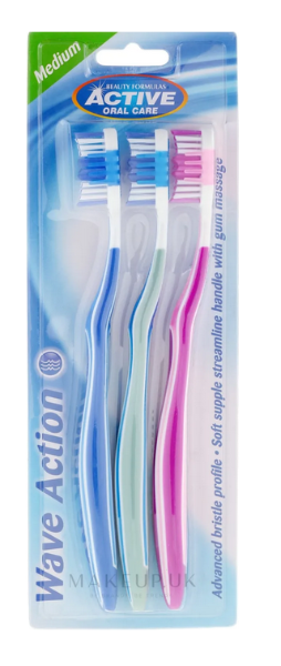 Beauty Formulas Active Toothbrush - Wave Action - 12 x 3