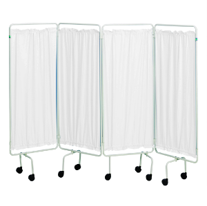 White Screen Frame & Curtains - 4 Panels 
