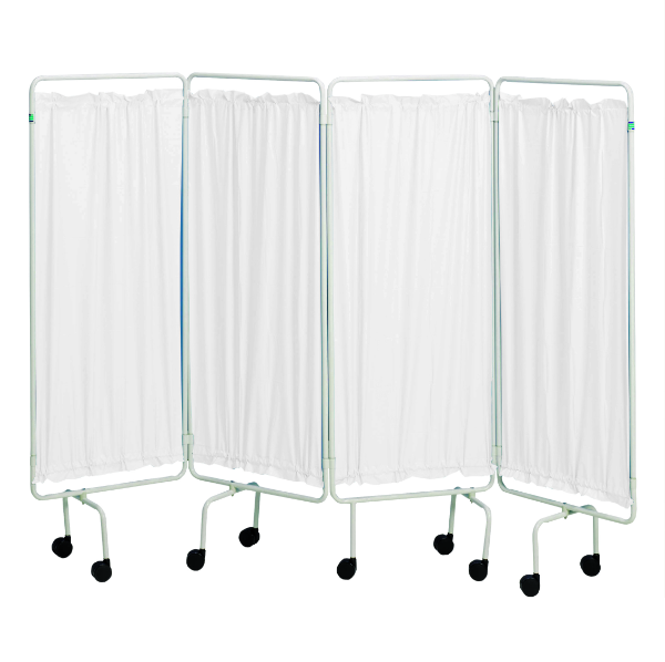 White Screen Frame & Curtains - 4 Panels 