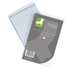 Q-Connect Feint Ruled Shorthand Notebook 300 Pages - 203x127mm - Pack of 10