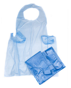Economy Disposable Aprons - Flat Pack - Blue - Pack of 100